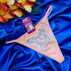 Стрінги з бабочкою Bettycana персикові (B_556)