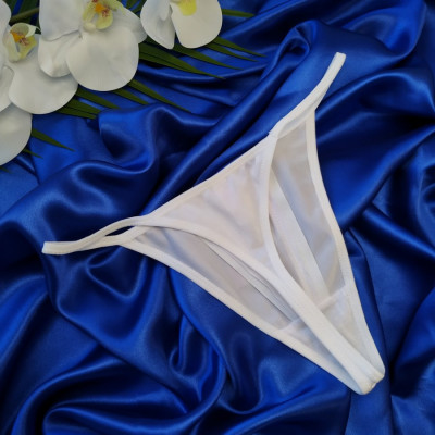 Стрінги Bettycana білі з ніжної фібри, низька посадка (B_557)