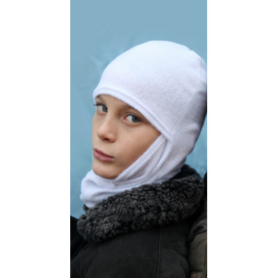 Підшоломник-балаклава Genny way флісовий білий для дітей та дорослих осінь-весна