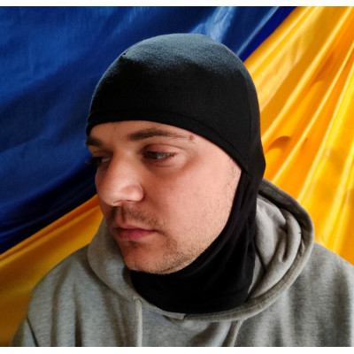 Балаклава S&L чорна трикотажна для весни та літа (201-ТК)