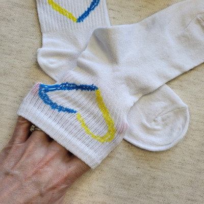 Шкарпетки Harpy Socks жовті з сердечком, м'який бавняний трикотаж (s_50-04-23)