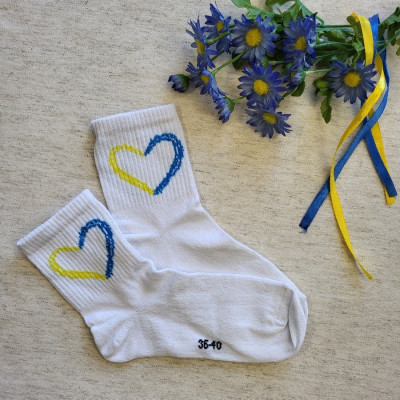 Шкарпетки Harpy Socks жовті з сердечком, м'який бавняний трикотаж (s_50-04-23)