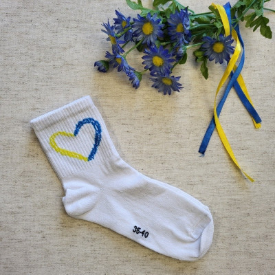 Шкарпетки Harpy Socks жовті з сердечком, м'який бавняний трикотаж (s_50-04-23)