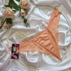 Оригінальні трусики стрінги жіночі Bettycana персикові (B_303П)