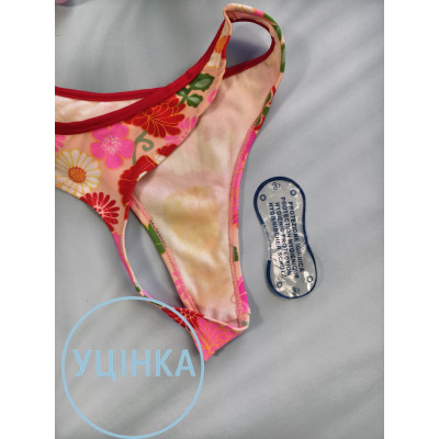 Уцінка! Роздільний купальник Moda Europa з червоною трояндою, модель 413, ліф і плавки