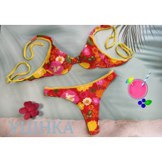 Уцінка! Роздільний купальник Moda Europa з червоно-жовтий, модель 623 ліф і плавки