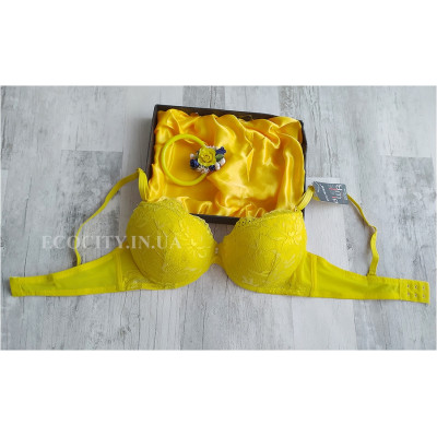 Бюстгальтер Biweier жовтий з push-up ефектом (909Ж)